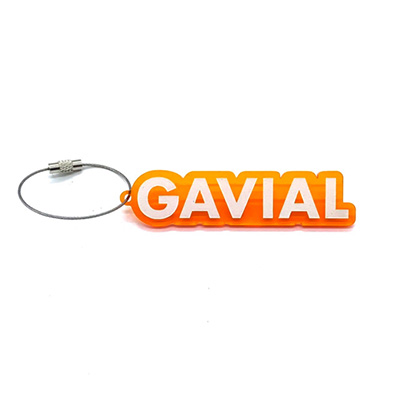 GAVIAL GARAGE GVL-GG-36 ACRYLIC KEY CHARM CLEAR ORANGE/WHITE