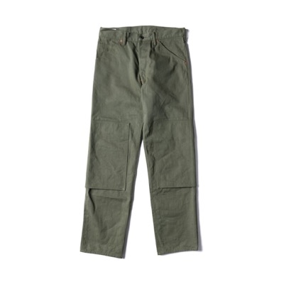 GERUGA W-KNEE PANTS  HEAVY CHINO KHAKI GREEN