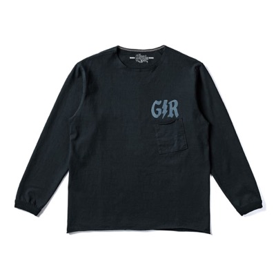 GERUGA GR-C-189 HEAVY DUTY POCKET LONG SLEEVE TEE PRODUCT DYEING BLACK