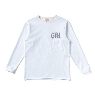 GERUGA GR-C-189 HEAVY DUTY POCKET LONG SLEEVE TEE PRODUCT DYEING OFF-WHITE