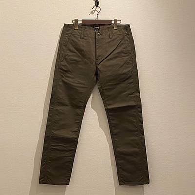 LOST CONTROL L21S1-3030 NATURAL STARIGHT TROUSERS CHINO ARMY_GREEN