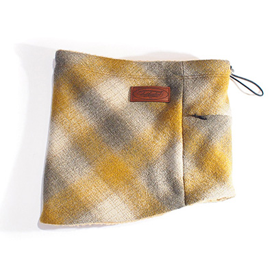 L20A2-8036 OMBRE CHECK NECK WARMER YELLOW×BEIGE