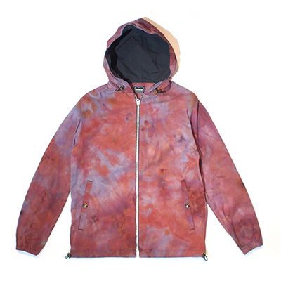 LOST CONTROL L20A2-4021 UNEVEN DYEING ZIP PARKA FIRE RED