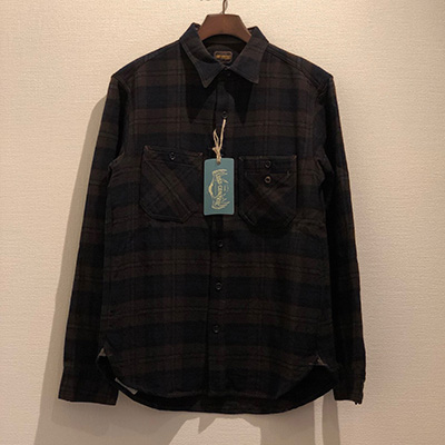 LOST CONTROL L19A2-2010 WORK CHECK SHIRTS BROWN BASE