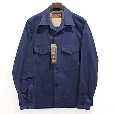 GERUGA GR-S-141 OPEN COLLAR WORK SHIRTS MILITALY-SERGE BLUE