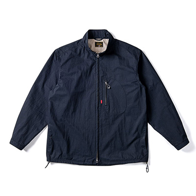 GERUGA STAND COLLAR ZIP SHIRTS CN TWILL BLACK