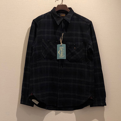 LOST CONTROL L19A2-2010 WORK CHECK SHIRTS NAVY BASE