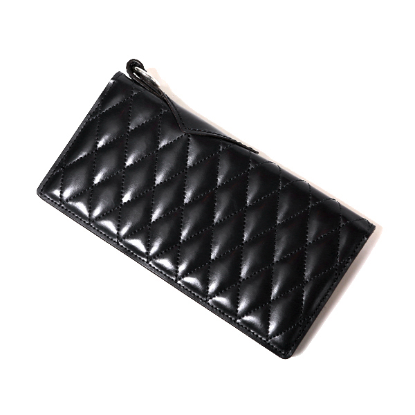 RUDE GALLERY BLACK REBEL BR2291 OUTSIDERS DIA QUILTED LEATHER WALLET PORTER COLLABORATION BLACK