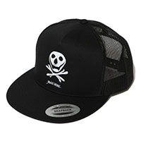 RUDE GALLERY BLACK REBEL BR2791 MUNCH SKULL MESH CAP BLACK/BLACK