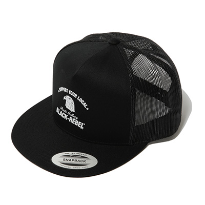 RUDE GALLERY BLACK REBEL BR3756 WHITE HEAD EAGLE MESH CAP BLACK/BLACK