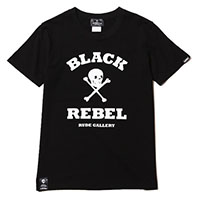RUDE GALLERY BLACK REBEL BR2721 SKULL & BONES TEE BLACK