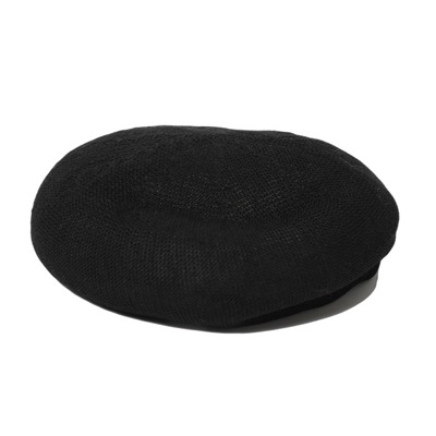 RUDE GALLERY BASIC LINEN BERET BLACK