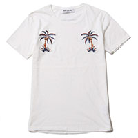 RUDE GALLERY 68346 EMBROIDERY TEE PALM TREE WHITE