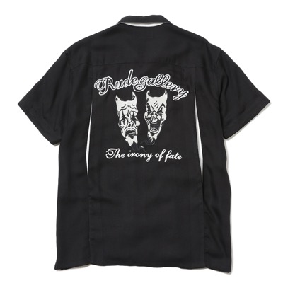 RUDE GALLERY TWO FACE BOWLING SHIRT BLACK
