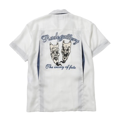 RUDE GALLERY TWO FACE BOWLING SHIRT WHITE
